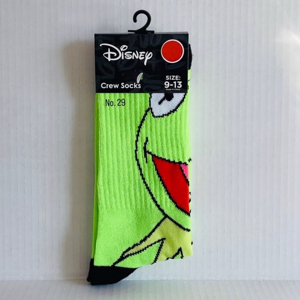 Disney Muppets Kermit The Frog Green 1 Pair Crew Socks - Size: 9-13